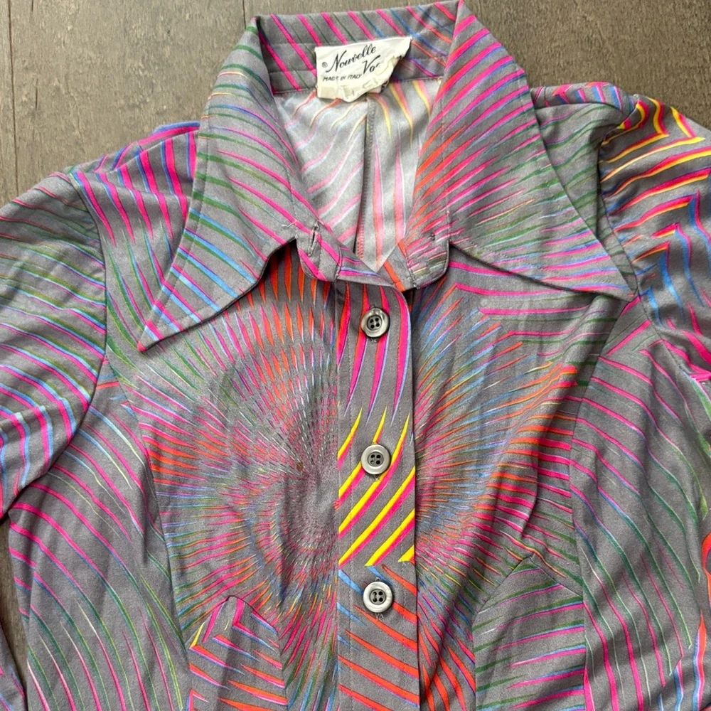 Vintage Colorful Women's Dress - Made in Italy - Picture 4 of 10